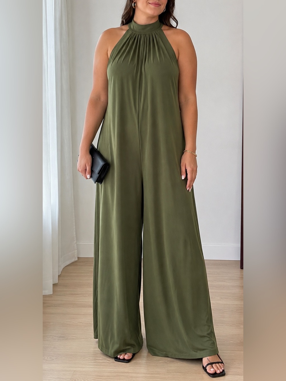 Mock Neck Shapeless wide leg Jumpsuit